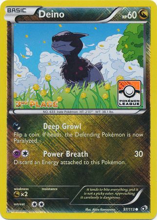 Deino (97/113) (League Promo 3rd Place) [Black & White: Legendary Treasures] | Jomio and Rueliete's Cards and Comics
