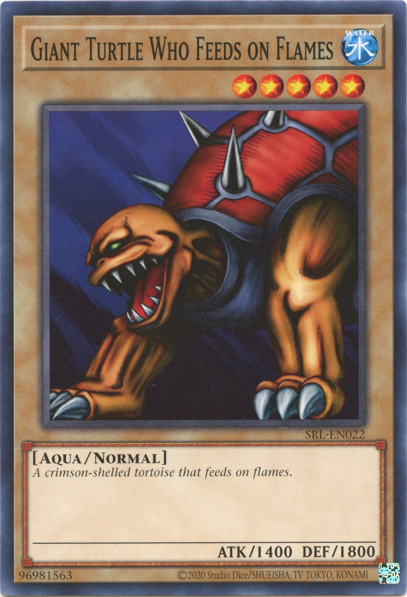 Giant Turtle Who Feeds on Flames (25th Anniversary) [SRL-EN022] Common | Jomio and Rueliete's Cards and Comics