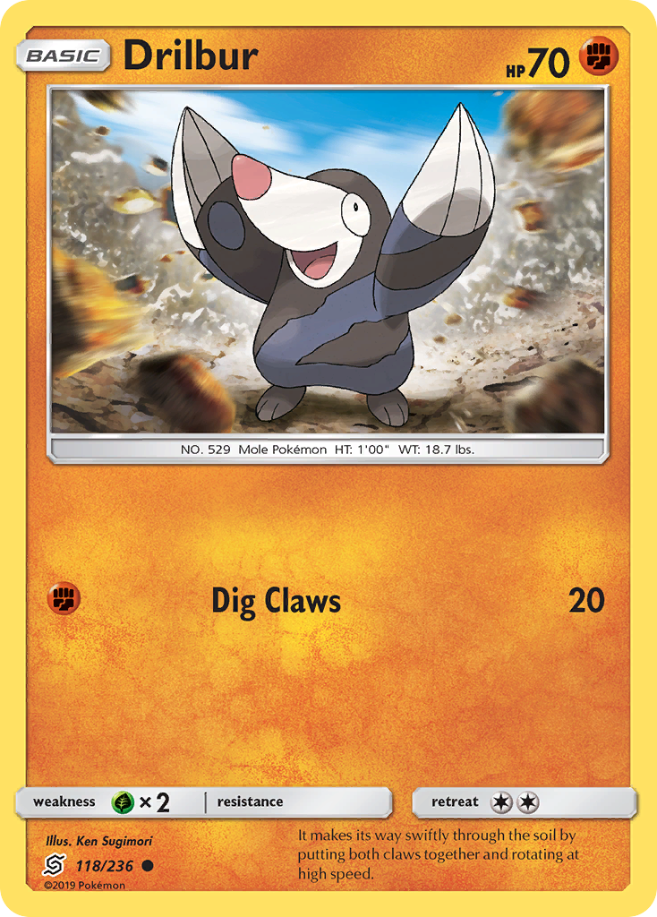 Drilbur (118/236) [Sun & Moon: Unified Minds] | Jomio and Rueliete's Cards and Comics