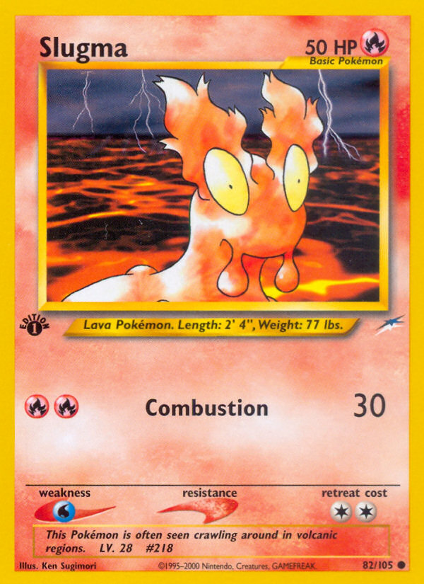 Slugma (82/105) [Neo Destiny 1st Edition] | Jomio and Rueliete's Cards and Comics