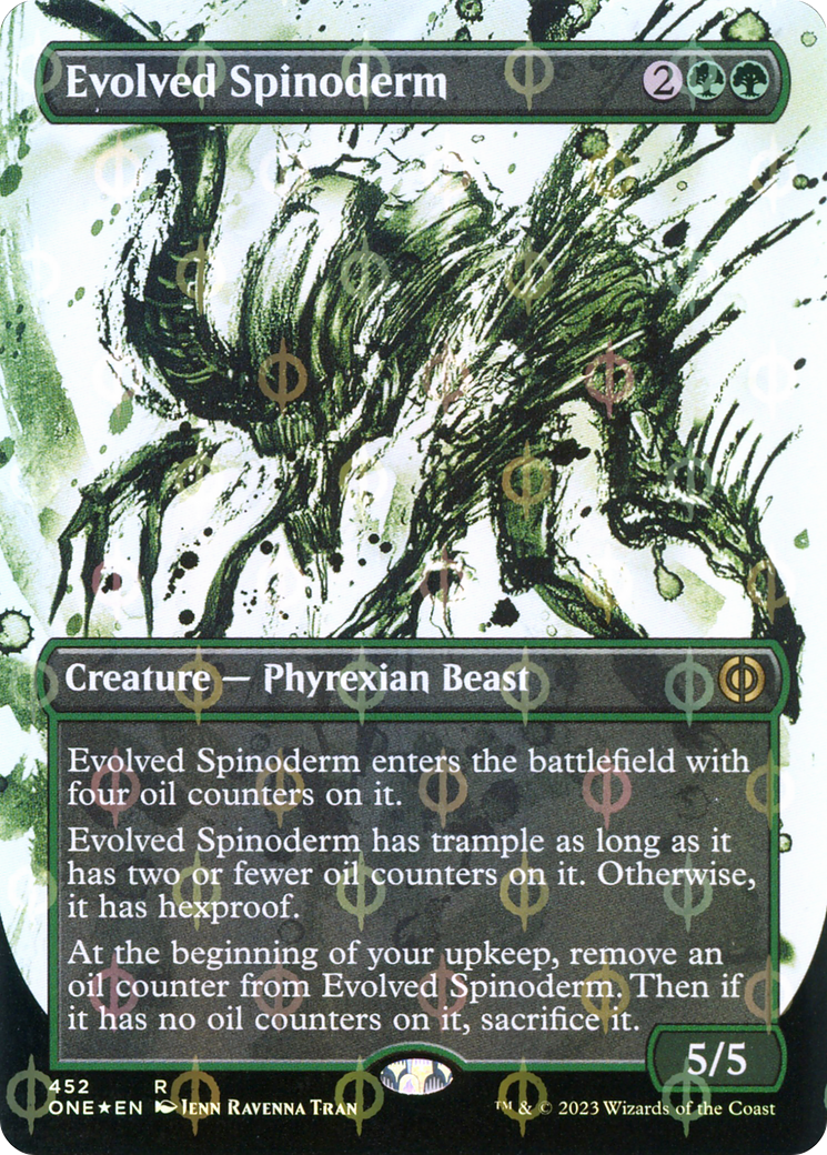 Evolved Spinoderm (Borderless Ichor Step-and-Compleat Foil) [Phyrexia: All Will Be One] | Jomio and Rueliete's Cards and Comics