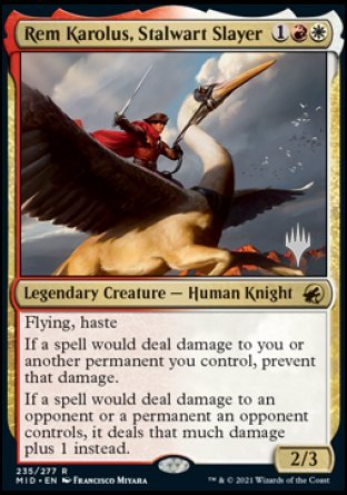 Rem Karolus, Stalwart Slayer (Promo Pack) [Innistrad: Midnight Hunt Promos] | Jomio and Rueliete's Cards and Comics