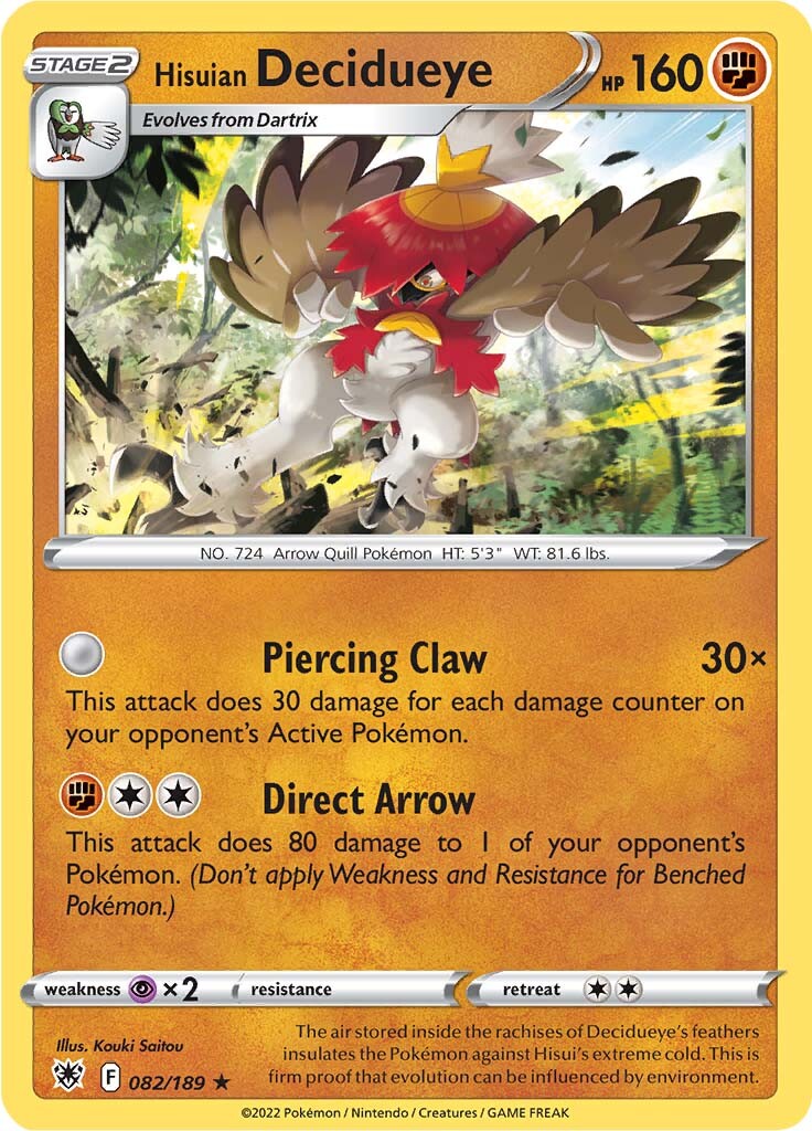 Hisuian Decidueye (082/189) [Sword & Shield: Astral Radiance] | Jomio and Rueliete's Cards and Comics
