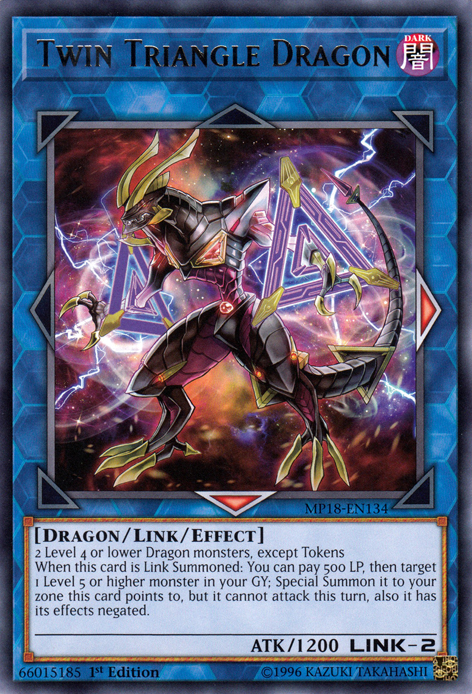 Twin Triangle Dragon [MP18-EN134] Rare | Jomio and Rueliete's Cards and Comics