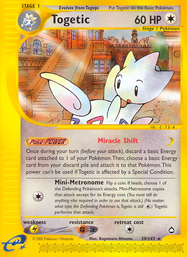 Togetic (39/147) [Aquapolis] | Jomio and Rueliete's Cards and Comics