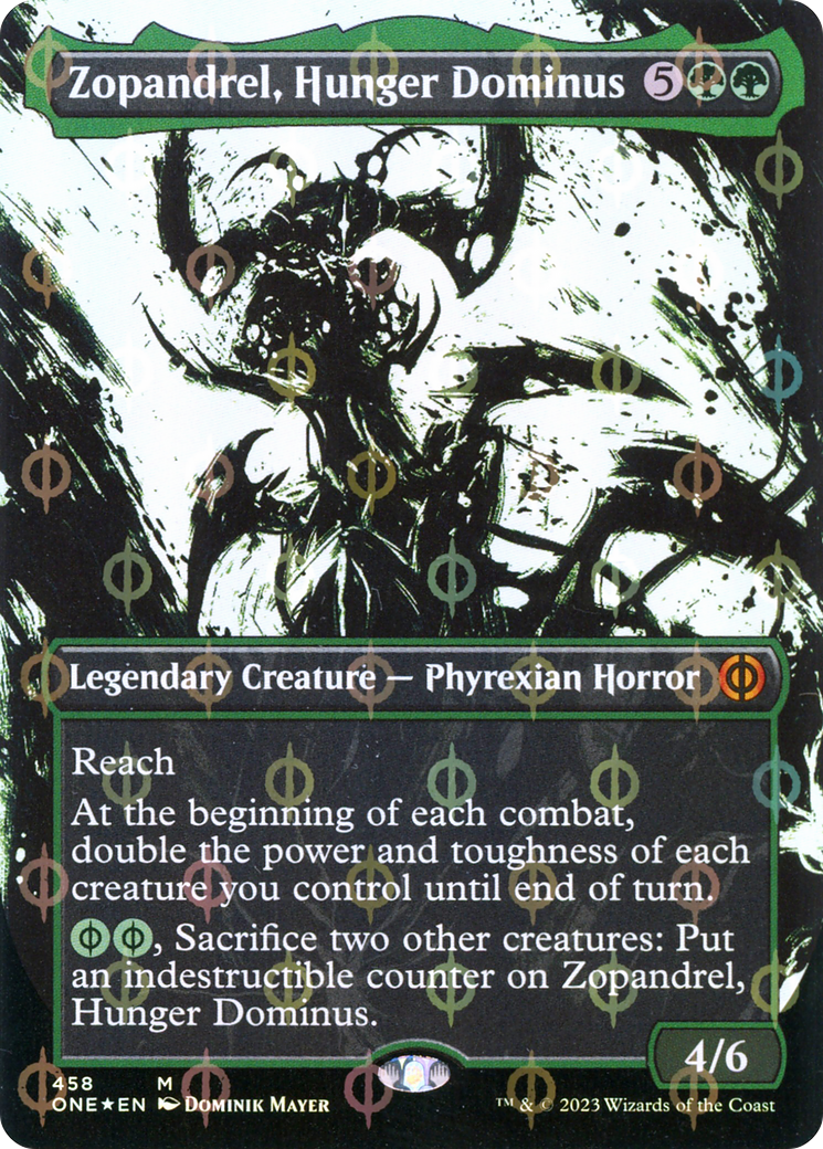 Zopandrel, Hunger Dominus (Borderless Ichor Step-and-Compleat Foil) [Phyrexia: All Will Be One] | Jomio and Rueliete's Cards and Comics