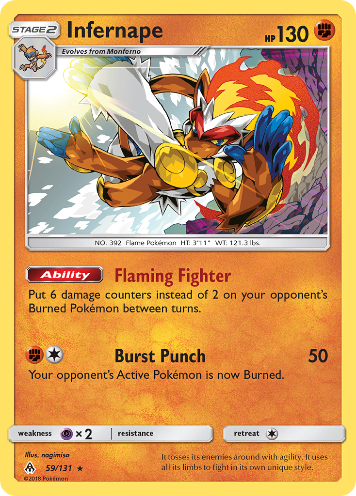 Infernape (59/131) [Sun & Moon: Forbidden Light] | Jomio and Rueliete's Cards and Comics