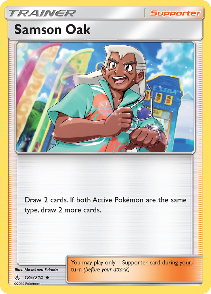Samson Oak (185/214) [Sun & Moon: Unbroken Bonds] | Jomio and Rueliete's Cards and Comics
