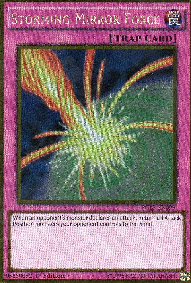 Storming Mirror Force [PGL3-EN099] Gold Rare | Jomio and Rueliete's Cards and Comics