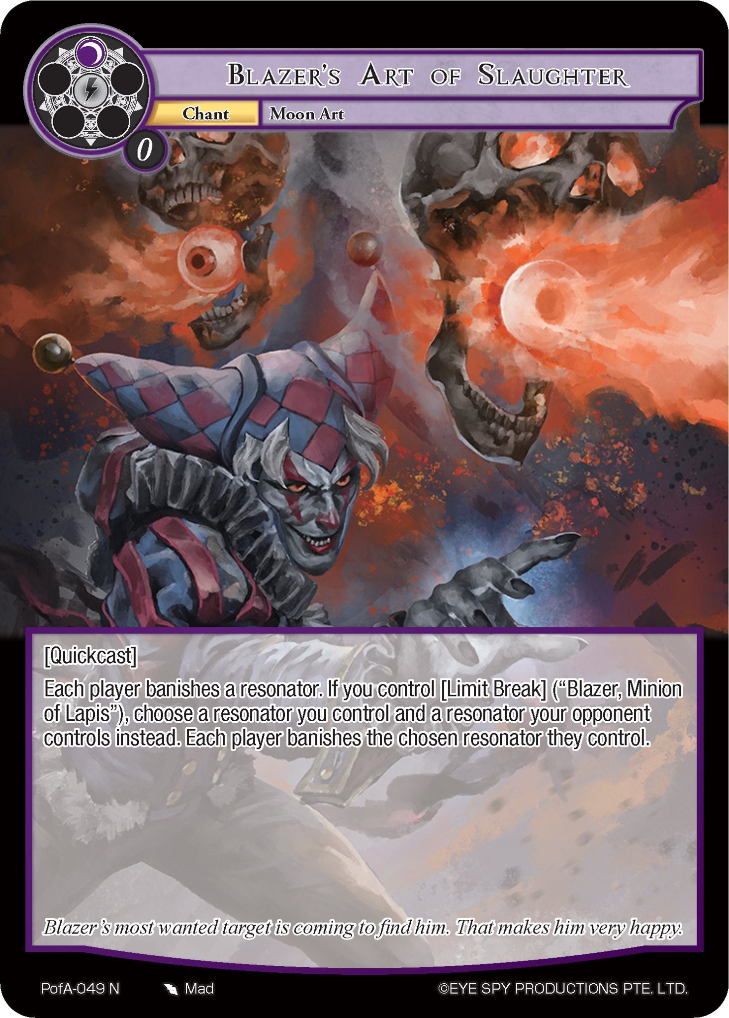 Blazer's Art of Slaughter (PofA-049) [Alice Origin IV: Prologue of Attoractia] | Jomio and Rueliete's Cards and Comics