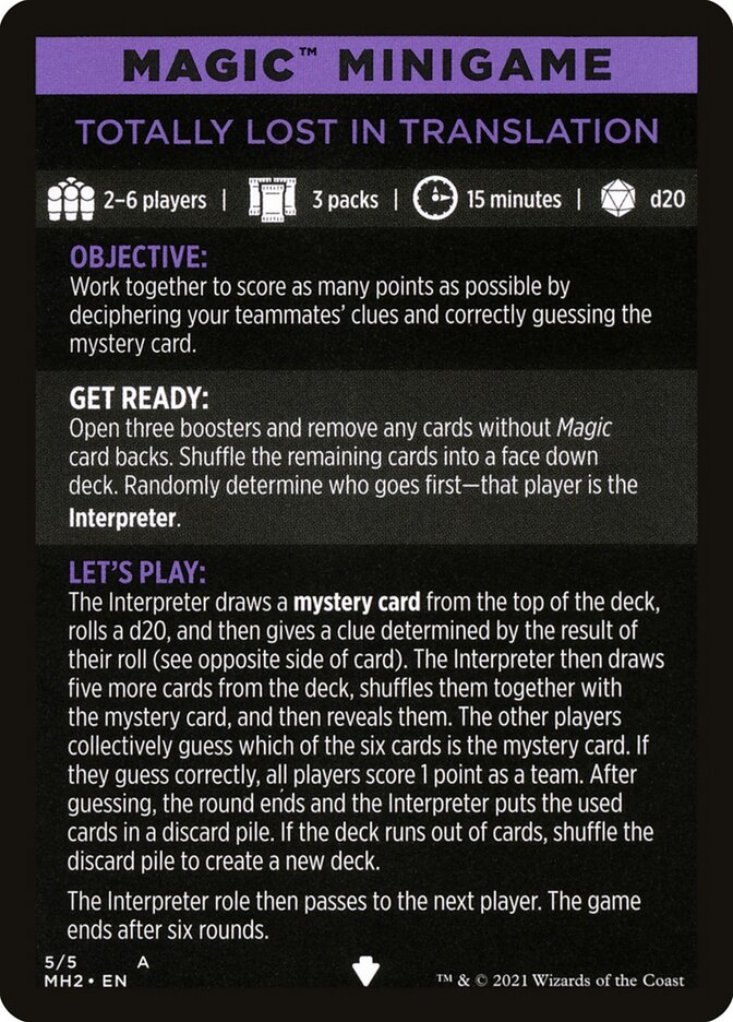 Totally Lost in Translation (Magic Minigame) [Modern Horizons 2 Minigame] | Jomio and Rueliete's Cards and Comics