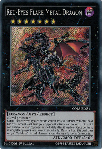 Red-Eyes Flare Metal Dragon [CORE-EN054] Secret Rare | Jomio and Rueliete's Cards and Comics