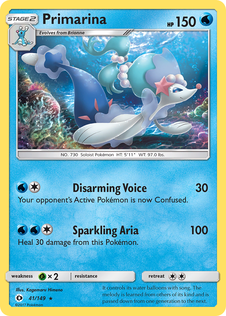Primarina (41/149) [Sun & Moon: Base Set] | Jomio and Rueliete's Cards and Comics