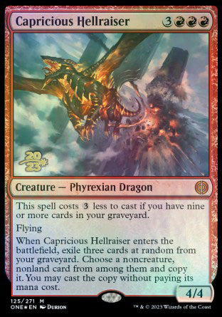 Capricious Hellraiser [Phyrexia: All Will Be One Prerelease Promos] | Jomio and Rueliete's Cards and Comics