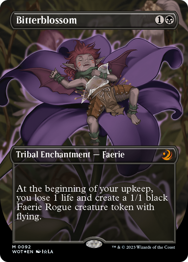 Bitterblossom (Anime Borderless) (Confetti Foil) [Wilds of Eldraine: Enchanting Tales] | Jomio and Rueliete's Cards and Comics