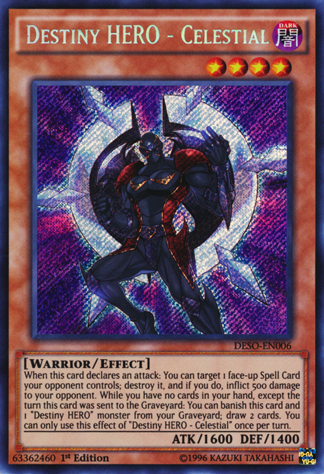 Destiny HERO - Celestial [DESO-EN006] Secret Rare | Jomio and Rueliete's Cards and Comics