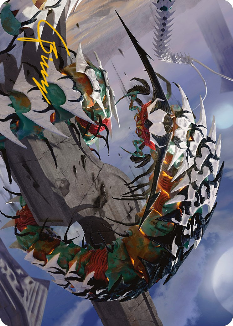 Atraxa's Skitterfang Art Card (Gold-Stamped Signature) [Phyrexia: All Will Be One Art Series] | Jomio and Rueliete's Cards and Comics