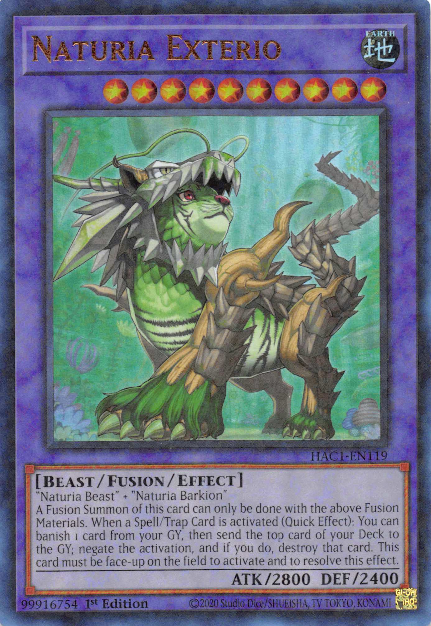Naturia Exterio (Duel Terminal) [HAC1-EN119] Parallel Rare | Jomio and Rueliete's Cards and Comics
