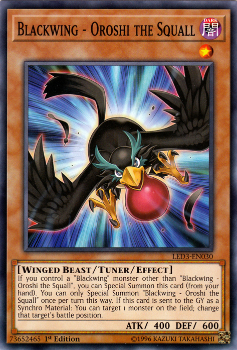 Blackwing - Oroshi the Squall [LED3-EN030] Common | Jomio and Rueliete's Cards and Comics