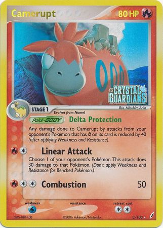 Camerupt (3/100) (Stamped) [EX: Crystal Guardians] | Jomio and Rueliete's Cards and Comics
