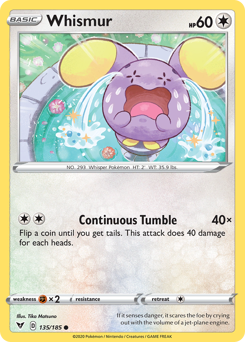 Whismur (135/185) [Sword & Shield: Vivid Voltage] | Jomio and Rueliete's Cards and Comics