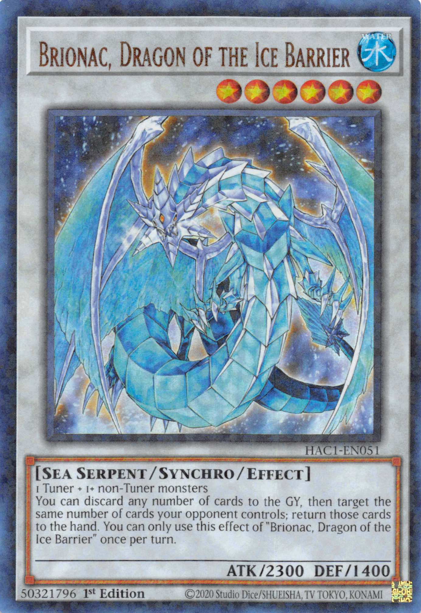 Brionac, Dragon of the Ice Barrier (Duel Terminal) [HAC1-EN051] Parallel Rare | Jomio and Rueliete's Cards and Comics