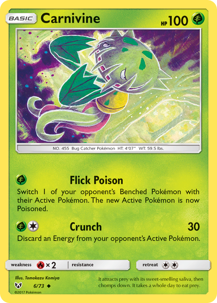 Carnivine (6/73) [Sun & Moon: Shining Legends] | Jomio and Rueliete's Cards and Comics