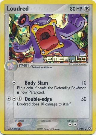 Loudred (35/106) (Stamped) [EX: Emerald] | Jomio and Rueliete's Cards and Comics