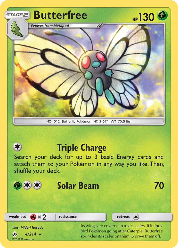 Butterfree (4/214) [Sun & Moon: Unbroken Bonds] | Jomio and Rueliete's Cards and Comics