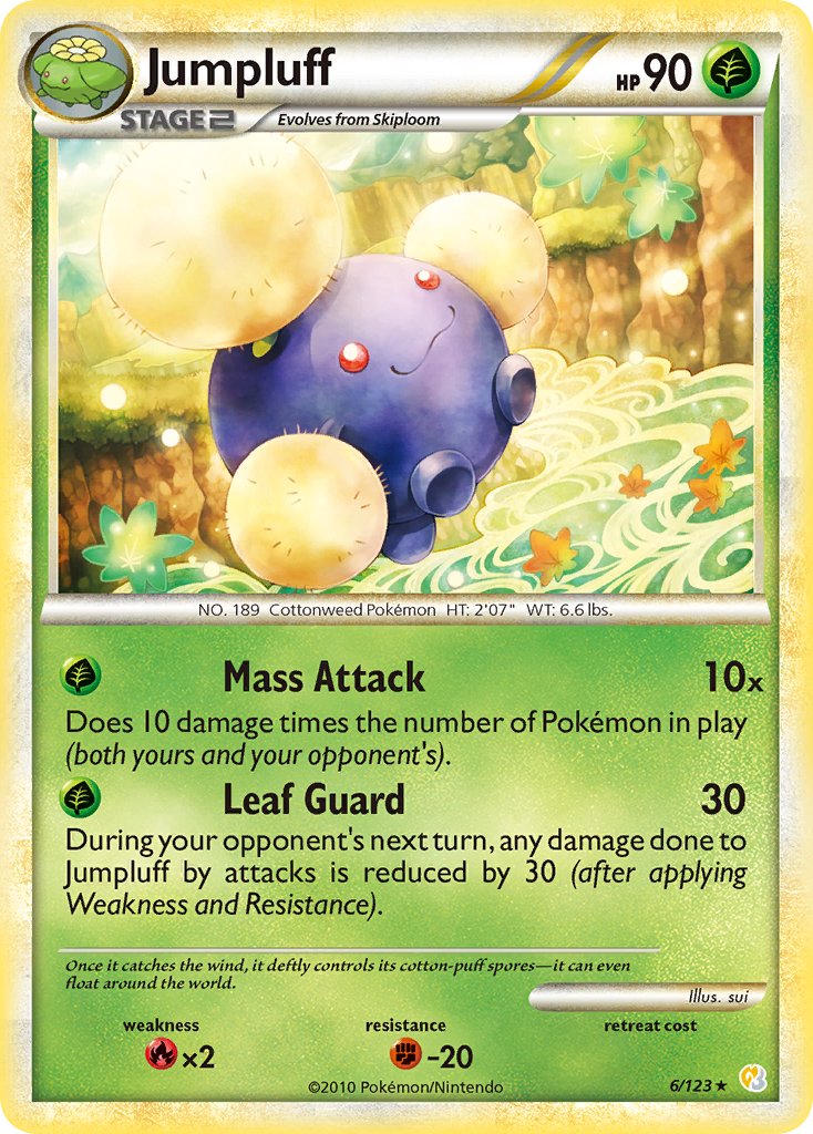 Jumpluff (6/123) [HeartGold & SoulSilver: Base Set] | Jomio and Rueliete's Cards and Comics