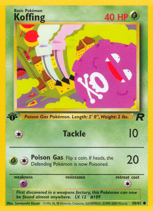 Koffing (58/82) [Team Rocket 1st Edition] | Jomio and Rueliete's Cards and Comics