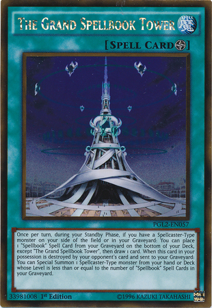 The Grand Spellbook Tower [PGL2-EN057] Gold Rare | Jomio and Rueliete's Cards and Comics