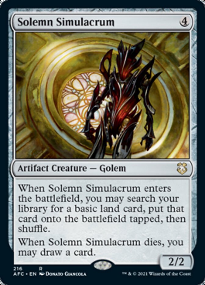 Solemn Simulacrum [Dungeons & Dragons: Adventures in the Forgotten Realms Commander] | Jomio and Rueliete's Cards and Comics