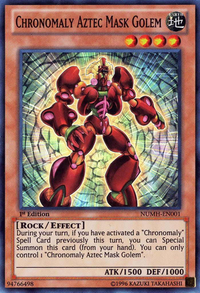 Chronomaly Aztec Mask Golem [NUMH-EN001] Super Rare | Jomio and Rueliete's Cards and Comics