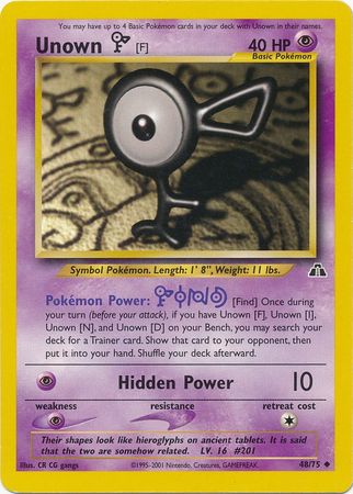 Unown [F] (48/75) [Neo Discovery Unlimited] | Jomio and Rueliete's Cards and Comics