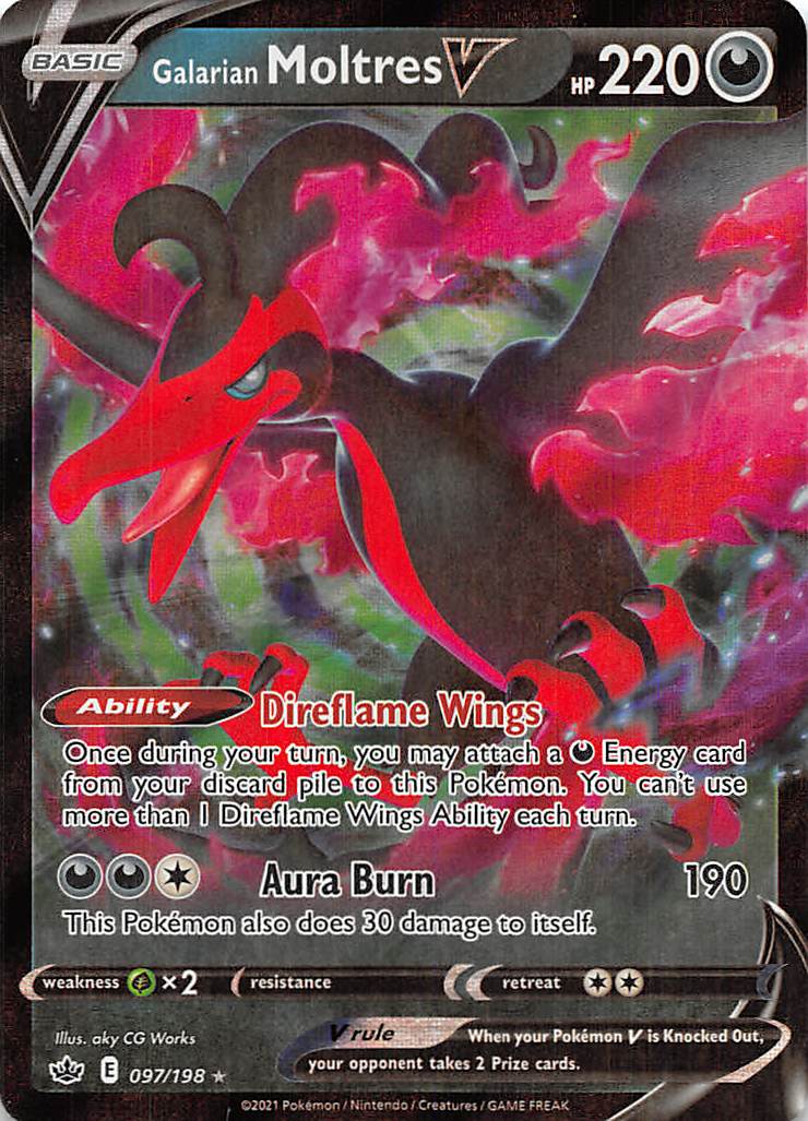 Galarian Moltres V (097/198) [Sword & Shield: Chilling Reign] | Jomio and Rueliete's Cards and Comics