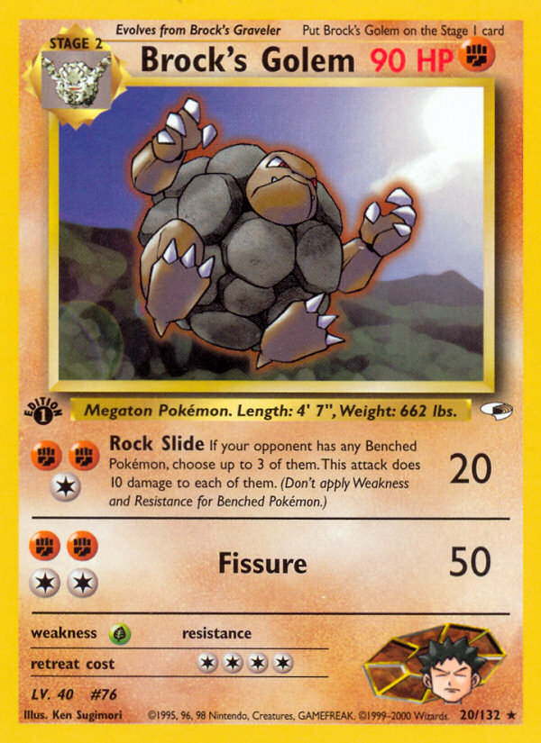 Brock's Golem (20/132) [Gym Heroes 1st Edition] | Jomio and Rueliete's Cards and Comics