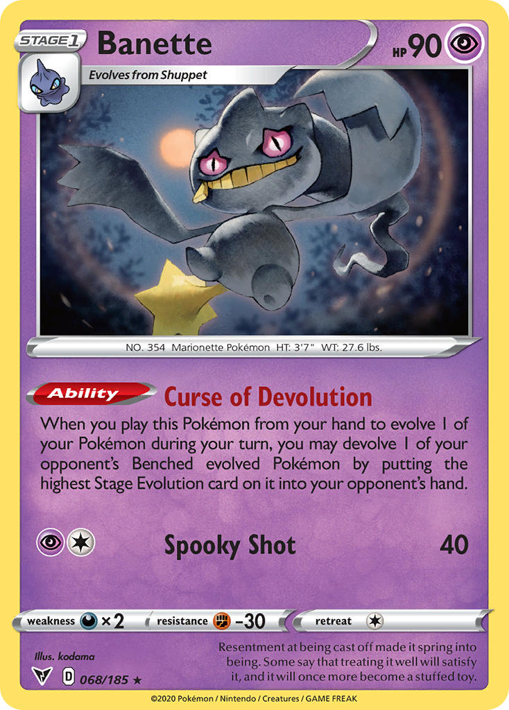 Banette (068/185) [Sword & Shield: Vivid Voltage] | Jomio and Rueliete's Cards and Comics