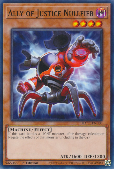 Ally of Justice Nullfier [HAC1-EN080] Common | Jomio and Rueliete's Cards and Comics
