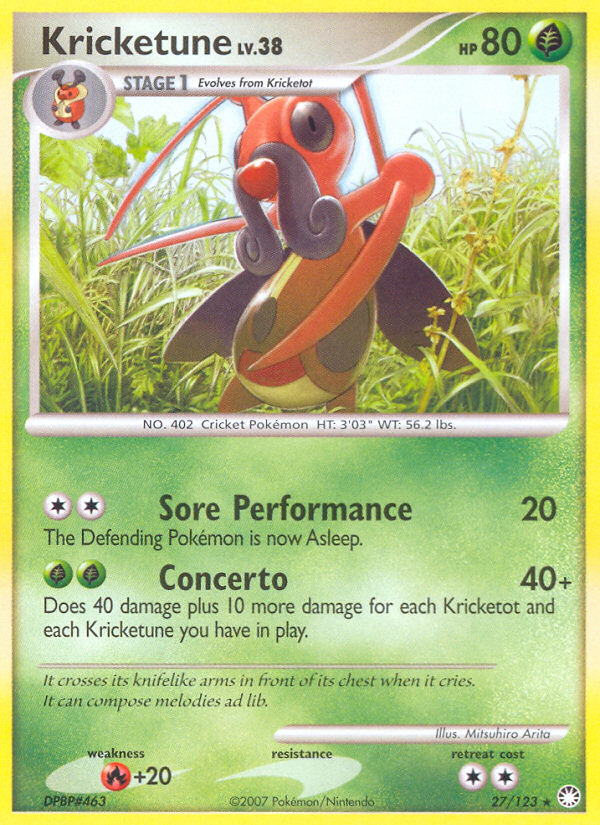 Kricketune (27/123) [Diamond & Pearl: Mysterious Treasures] | Jomio and Rueliete's Cards and Comics