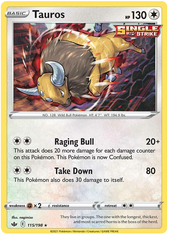 Tauros (115/198) [Sword & Shield: Chilling Reign] | Jomio and Rueliete's Cards and Comics