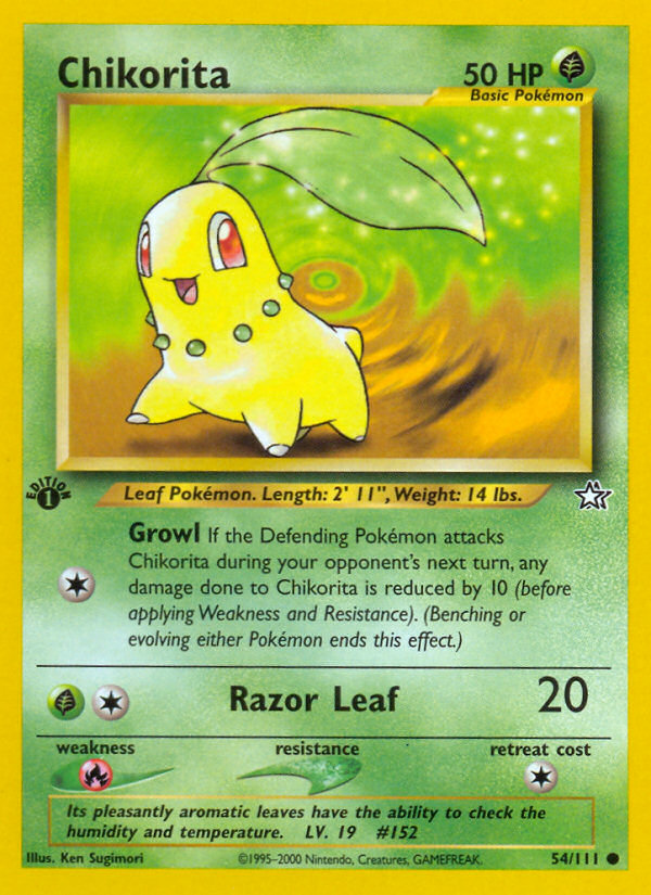 Chikorita (54/111) [Neo Genesis 1st Edition] | Jomio and Rueliete's Cards and Comics