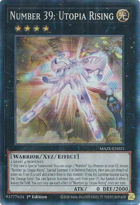 Number 39: Utopia Rising [MAZE-EN021] Collector's Rare | Jomio and Rueliete's Cards and Comics