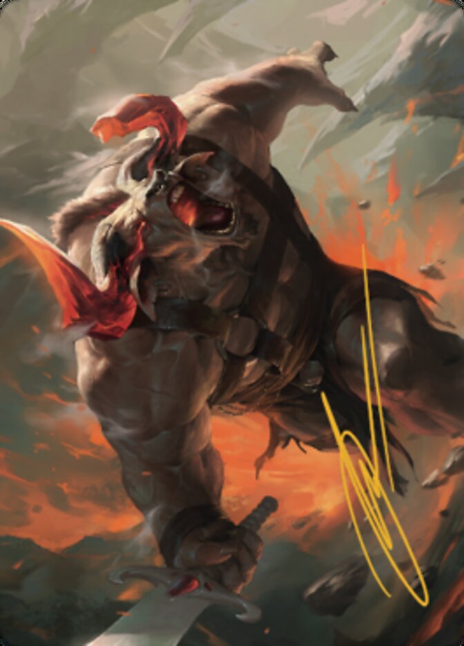 Furious Bellow Art Card (Gold-Stamped Signature) [Dominaria United Art Series] | Jomio and Rueliete's Cards and Comics