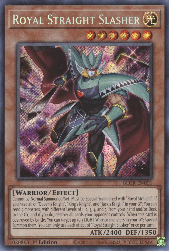 Royal Straight Slasher [BLCR-EN001] Secret Rare | Jomio and Rueliete's Cards and Comics