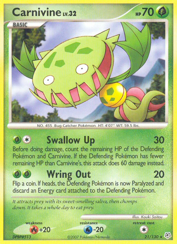 Carnivine (21/130) [Diamond & Pearl: Base Set] | Jomio and Rueliete's Cards and Comics