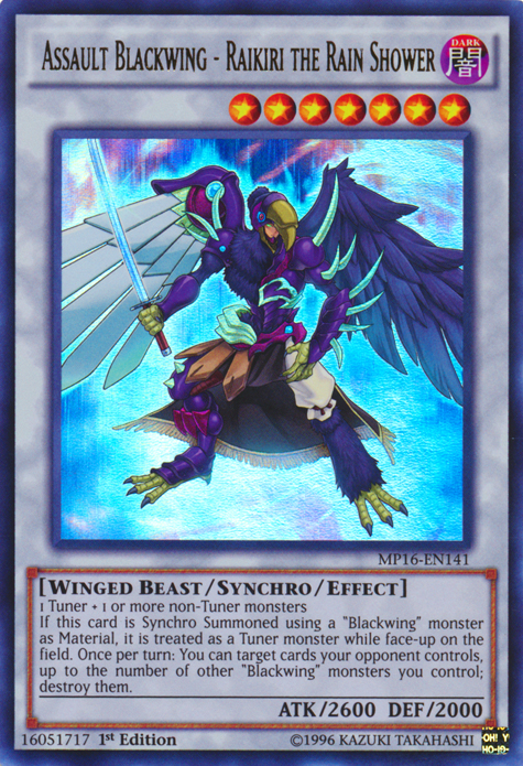 Assault Blackwing - Raikiri the Rain Shower [MP16-EN141] Ultra Rare | Jomio and Rueliete's Cards and Comics