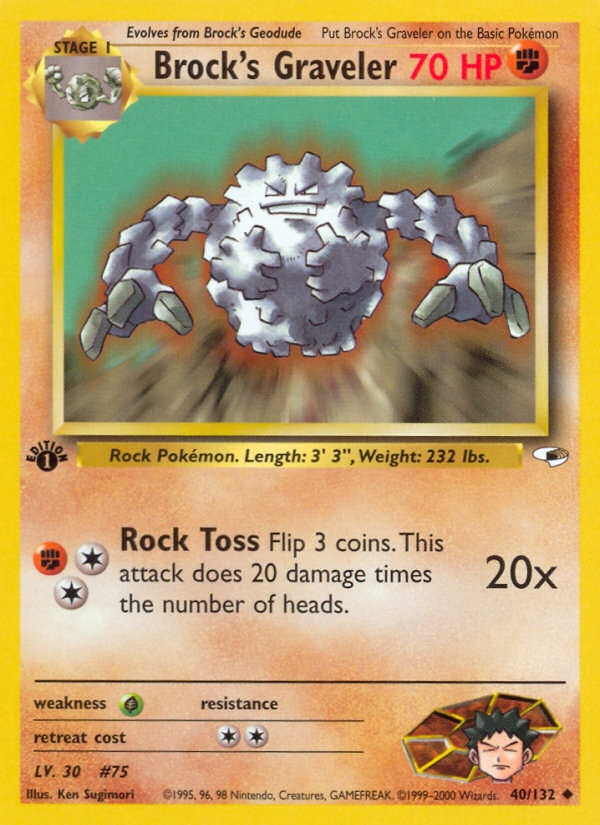 Brock's Graveler (40/132) [Gym Heroes 1st Edition] | Jomio and Rueliete's Cards and Comics