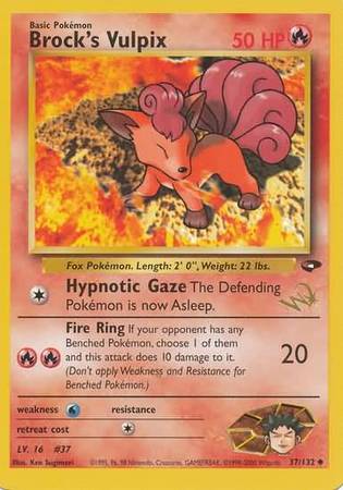 Brock's Vulpix (37/132) (W Stamped Promo) [Gym Challenge Unlimited] | Jomio and Rueliete's Cards and Comics