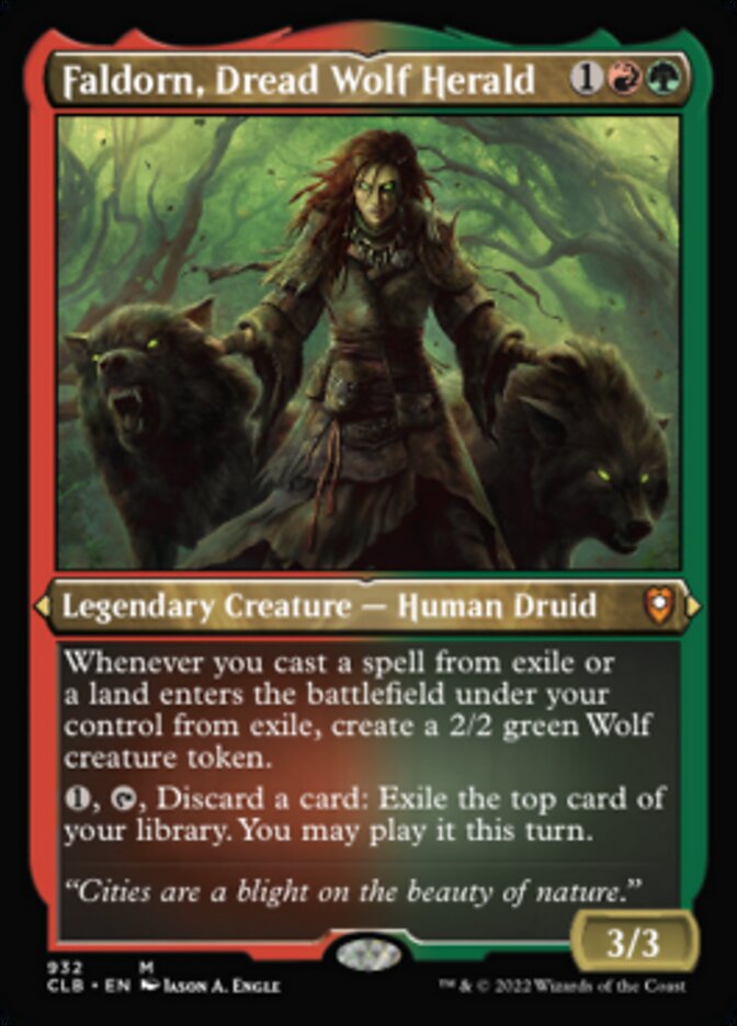 Faldorn, Dread Wolf Herald (Display Commander) (Foil Etched) [Commander Legends: Battle for Baldur's Gate] | Jomio and Rueliete's Cards and Comics